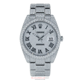 Rolex Datejust 41mm Custom Pave Roman Numeral Dial Two Tone Oyster Band 24ctw Natural Diamonds