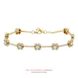 Flower Diamond Bracelet 14k Gold