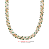 Miami Cuban Link Chain 14k Gold With Diamonds and Sapphires