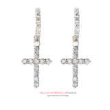 Diamond Cross Hanging Earrings