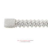 Miami Cuban Link Bracelet With Diamonds And Baguettes 14k Gold