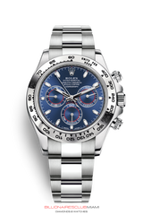 THIS OYSTER PERPETUAL COSMOGRAPH DAYTONA IN 18 CT WHITE GOLD WITH AN OYSTER BRACELET, FEATURES AN 18 CT WHITE GOLD BEZEL WITH ENGRAVED TACHYMETRIC SCALE.