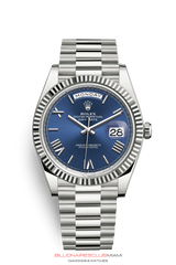 "Synonymous with excellence and reliability, Rolex watches are designed for everyday wear, and depending on the model, perfectly suited for a wide range of sports and other activities. Built to last, these timepieces are characterized by their distinctive and timeless aesthetics. The Oyster Perpetual Day-Date 40 is the ultimate watch of prestige." Rolex